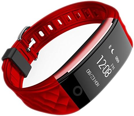 Scomas wrist S2 dynamic heart rate pedometer monitor sleep movement bluetooth remote control remind multi-function smart bracelet. (red)