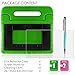 Case & Screen Protector & Stylus Compatible Amazon Kindle 7, AFUNTA Convertible Handle Stand EVA Protective Case, PET Plastic Cover and Touch Pen 7 inch Tablet (5th Generation 2015 Release)-Green