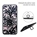 iPhone 7 plus Case iPhone 8 plus Case Ring Stent Soft Rubber Tronsnic 3D Embossed Lace Flower Pattern Acrylic Cover 360 Rotating Secure Grip Kickstand Shockproof (Black for iPhone 7plus 8plus 5.5'')