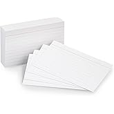 Amazon Basics Heavy Weight Ruled Lined Index Cards, White, 3x5 Inch Card, 100-Count