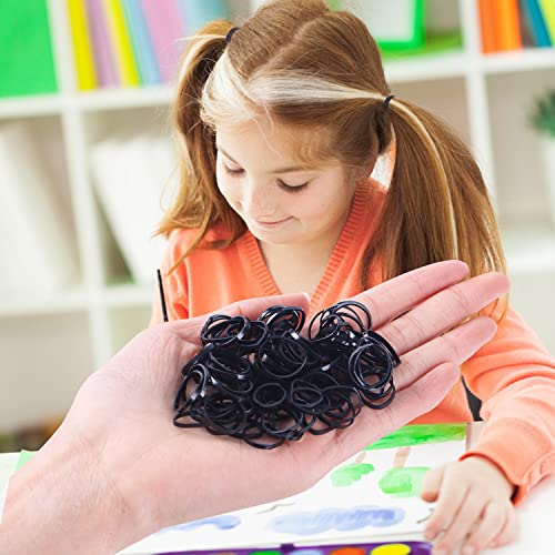 Black Hair Elastic Bands and Rubber Band Cutter, 1200pcs Disposable Non-slip Rubber Hair Bands, Pain Free Ponytail Remover Cutter Tool, MAZBFF Ponytail Holders Hair Styling Accessories Tools Soft Hair Elastics Ties Bands