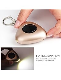 okila 120dB Alarma Personal Linterna LED llavero Seguridad Personal de emergencia SOS Alarma sirenas para mujeres, niños, niñas, ancianos Self Defense Protección dispositivo electrónico Bolsa Decoración sirenas
