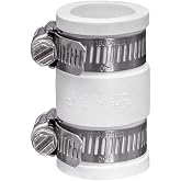 Fernco 1056-075 3/4-in. Flexible PVC Condensate Pipe Coupling for Plastic and Copper Plumbing Connections in White