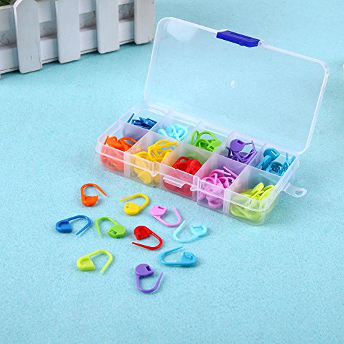 image for Whitelotous 120pcs/Box 10 Colors Crochet Locking - Stitch Markers - Kn