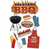 Paper House Productions STDM-0038E 3D Cardstock Stickers, BBQ (3-Pack)