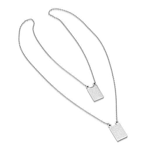 Amazon Essentials Men's Stainless Steel Mini Religious Necklace, 24", (previously Amazon Collection)