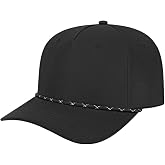 Cap America i7256 Performance Rope Cap w/Adjustable Snapback Closure | 100% Polyester Fabric, Retro Braided Rope Accent, Modified Flat Visor, Classic Structured Shape, Bulk Packs Available