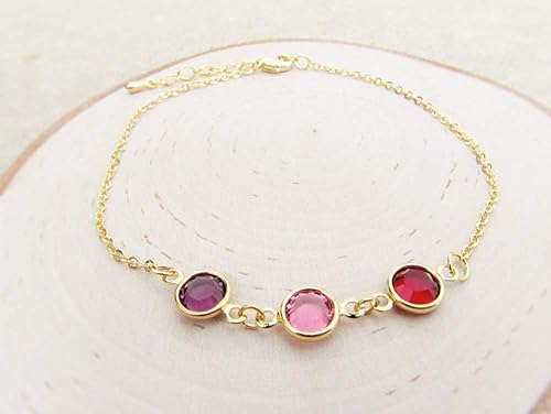gold family birthstone bracelet