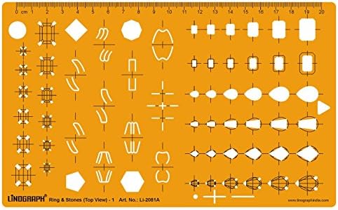 Linograph Ring & Stones Top View - 1 Drawing Drafting Template Stencil