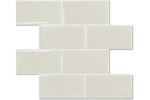 STICKGOO 10-Sheet Subway Tile Peel and Stick Backsplash, Self Adhesive Vinyl Wall Tiles, Stick on Backsplash for Kitchen and Bathroom(Thicker Design)