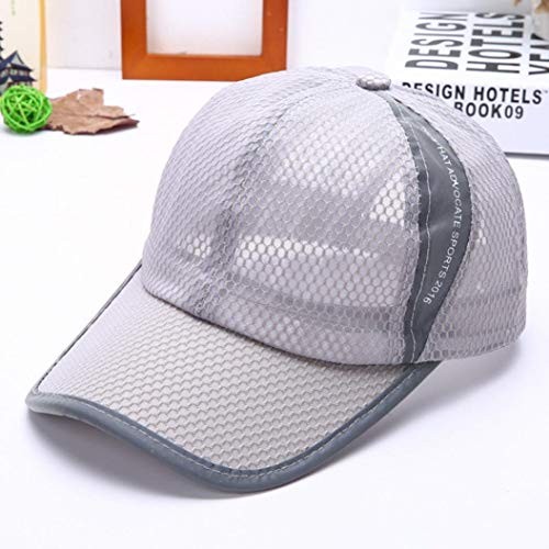 Voberry Men and Women Snapback Baseball Cap Outdoor Sports Mesh Hat (Gray 1)