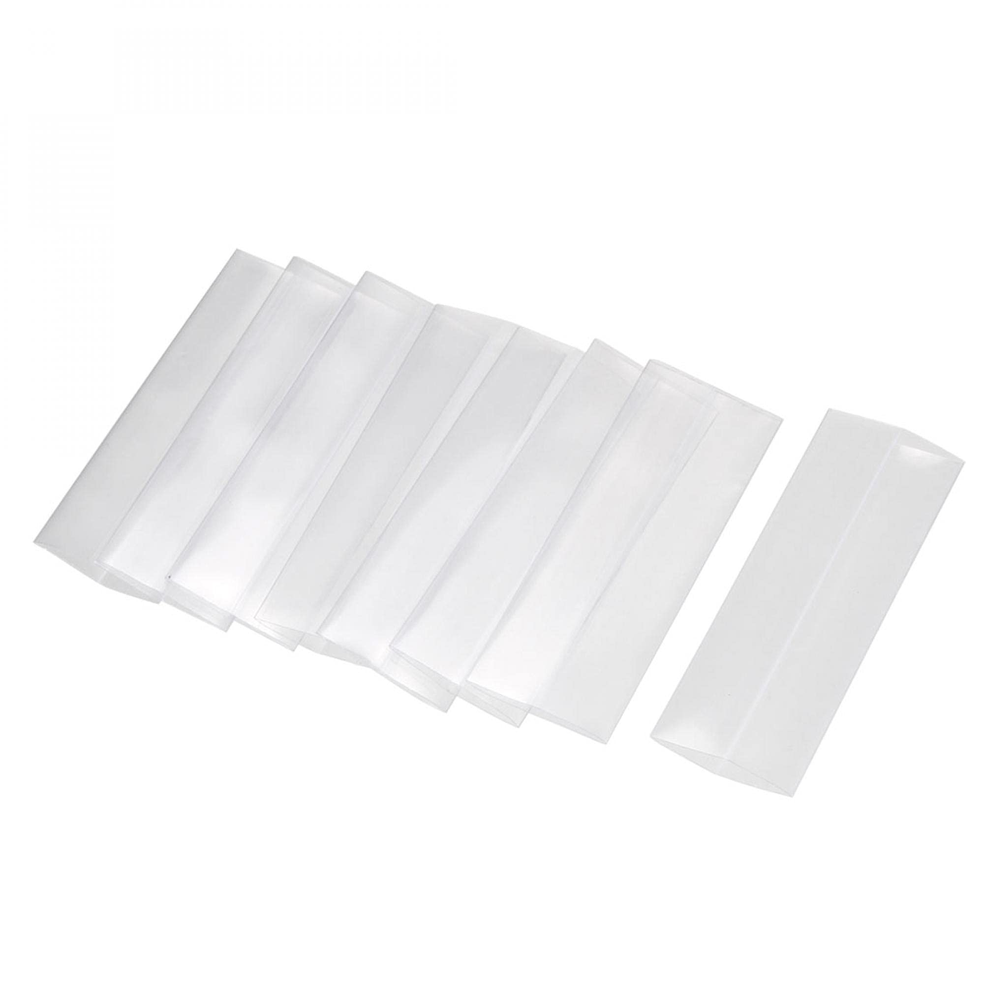 sourcingmap Battery Wrap PVC Heat Shrink Tubing 17mm Flat Width Pre Cut for AAA Power Supply 48mm Length Clear 50pcs