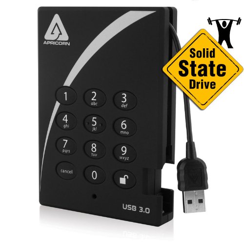 Apricorn Aegis Padlock 256 GB USB 3.0 SSD 256-Bit Encrypted (A25-3PL256-S256)