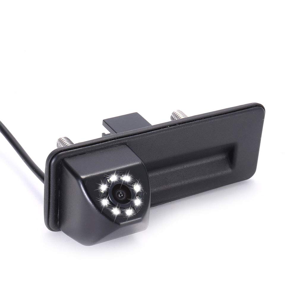 8 LEDs Night Vision Super HD Car Camera, Reversing Camera fit for VW Skoda/Superb combi/Yeti/Fabia Y6/Octavia limousine 2005/Audi A1/Octavia 1Z3/Kombi combi 5e/Octavia 2 Fecelift Bj 2009/Roomster