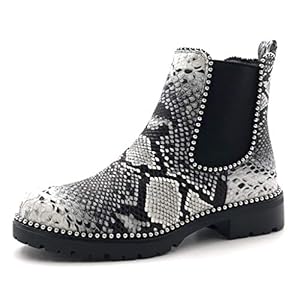 51sSspGMGhL. SS300 Angkorly - Zapatillas Moda Botines Botas Chelsea Boots Biker - Moto Glam Rock Mujer impresión de Serpiente pitón Bloque… 51sSspGMGhL. SS300