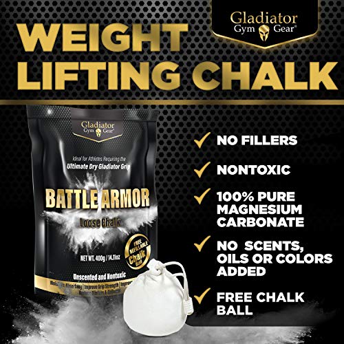 Gym Chalk For Weightlifting, Rock Climbing Chalk, Refillable Chalk Ball, 400 Grams, 14oz Magnesium Carbonate Gymnastics Chalk Powder, Weight Lifting Chalk, For Dry Hands Pole Grip, Workout Chalk (400)
