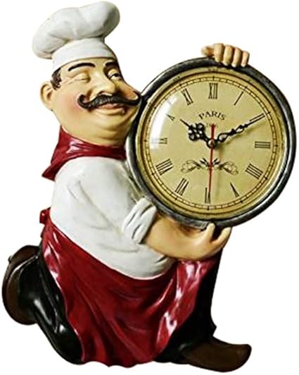 Amazon Com Ysayc Wall Clock Creative European Style Retro Chef