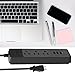 Power Strip Surge Protector Nasion.V 5.5 Feet Extension Cord Smart 3-USB Charging Ports and 3-Outlet Desk Power Plug for Home,Hotel,Office,TV,Computer,Power Bank,Smartphone,Tablets-Black