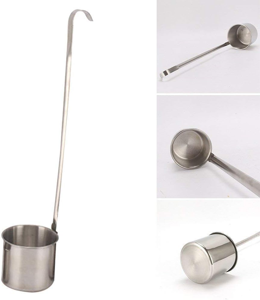 Long Handled Stainless Steel Wine Dipper,Wine Container Spoon Ladle Spoon with Hook for Spooning