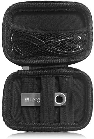 Protective Carry Case for Ledger Nano S - Storage Case for Trezor Bitcoin Hardware Wallets, Ledger, USB Cords and Chargers - Zipper Travel Case with Straps & Mesh Compartment Idea