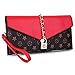 Women Flower Designer Evening Clutch Crystal Evening Handbag with Lock (Red)