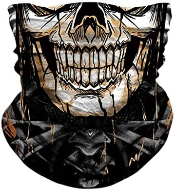 TERNNK Skull Face Mask Half Sun Dust Wind Protection, 3D Tube Mask Seamless Durable Face Mask Bandana Skeleton Face Mask Motorcycle Bike Riding Fishing Hunting Cycling Festival, Many Patterns
