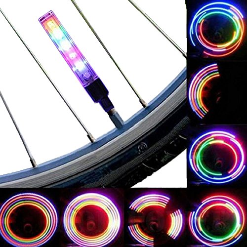 Aor Power® #Ar127 Multicolor Bicycle Tire Valve Stem Led Cap Lights, Bike Wheel Lights, 2-Pack (784672142694)