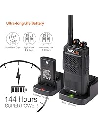 Walkie Talkies   Lote de 2 radios de largo alcance con auriculares, UHF 400   470 MHz, 16 canales, carga de batería de iones de litio, cargador, clip incluido   MTR01