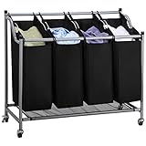 Ollieroo 4-Bag Classics Rolling Laundry Sorter Cart image large