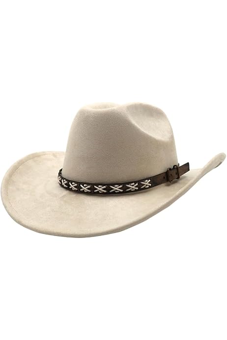 UltraKey Cowboy Hat, Faux Felt Leather Suede Travel Cap