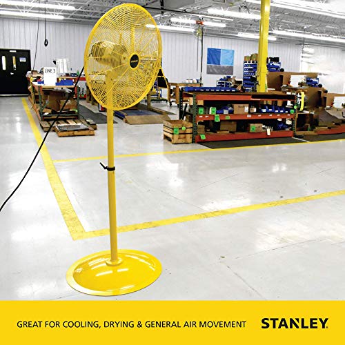 STANLEY 24 Inch Oscillating Industrial High Velocity Pedestal Fan Direct Drive AllMetal