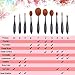 Makeup Brushes Oval Spoon Toothbrush Super Soft Synthetic Cosmetics Powder Blush Foundation Contour Eyeshadow Blending Concealer Eyeliner BB Cream Make up Sponge Gift Kit Sets(10pcs Black)