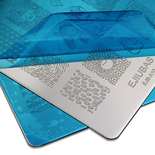 Ejiubas Nail Stamping Plates Set Double Sided Nail Art Stamping Kits Girls & Pets Image Plates Nail Art Design EJB-X10&X16