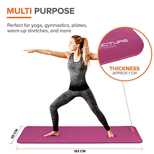 Structure-Fitness-NBR-Foam-Yoga-Mat-Non-Toxic-PVE-and-Latex-Free-with-Carry-Strap-183cm-x-60cm