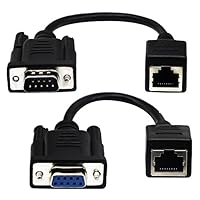 zdyCGTime RJ45 to RS232 Cable, DB9 9-Pin Serial Port Female&Male to RJ45 Female Cat5/6 Ethernet LAN Console（15CM/6Inch）2Pack