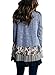 HOTAPEI Womens T Shirts Long Sleeve Casual Round Neck Floral Printed Ruffle Loose Tunic Tops Blouses Blue XL