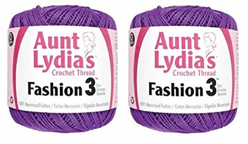 Aunt Lydia's Crochet Thread - Size 3 - (2-Pack) Purple