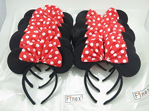 Minnie Ears Headband Deluxe - Finex Set of 12 Mickey Minnie