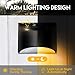 LeiDrail Solar Step Lights Outdoor Deck Fence Stair 2100K Warm Light Sun Powered LED Illuminated Landscape Lighting Waterproof for House Yard Garden Post Black - 2 Pack
