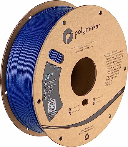 Polymaker ASA Filament 1.75mm Galaxie Blau 1kg Hitze- und Witterungsbeständig 3D Filament ASA 1.75 Perfekt zum Drucken von Funktionsteilen in der Luft