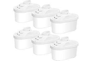 Hskyhan Alkaline Water Filter Cartridge - Replacement Pitcher Water Filters, Improve PH, 7 Stage Filteration System To Purify, 6 Pack