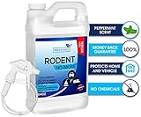 Rodent-No-More I Rodent Repellent Spray I Mice Rat & Squirrel Deterrent I Car & RV Defense I Humane Mouse Trap & Poison Alternative | Natural Organic Peppermint Oil | Indoor + Outdo (Half Gallon 64oz)