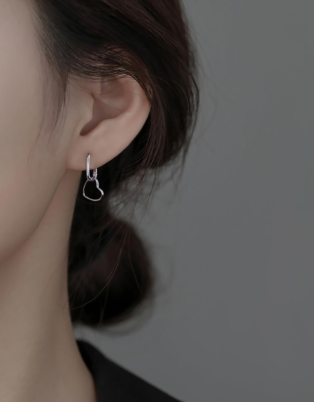 Sterling Silver Heart Drop Earrings