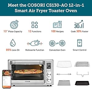 cosori air fryer toaster oven 32 qt 1800w
