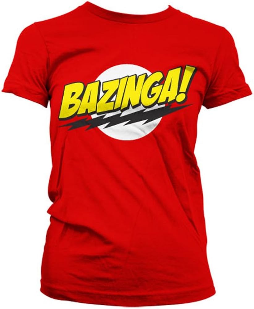 Big Bang Theory Officially Licensed Merchandise Bazinga Super Logo Girly Tee Amazon.it