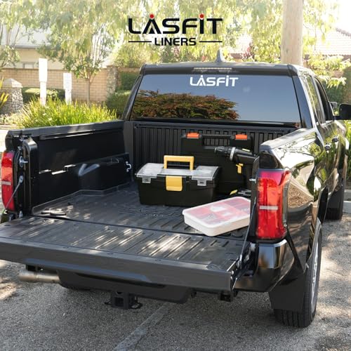 LASFIT Bed Mat for Toyota Tacoma 2024 2025 2026 Truck Bed (6ft,6'Bed), All Weather 6 ft Car Bed Liner for Toyota Tacoma Accessories, TPE Trunk Mat&Cargo Liner, Black