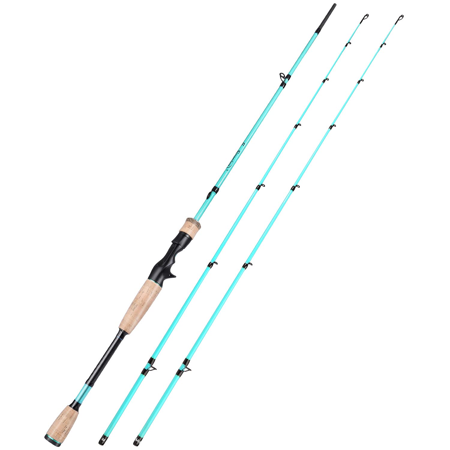 Sougayilang Fishing Rod, 1.8/2.1M Carbon Fiber Sensitive 2 section Baitcasting Rod & Spinning Rod for Freshwater or Saltwater, Tournament Quality Fishing Pole with 2 Tips Fishing Rods-1.8LQ