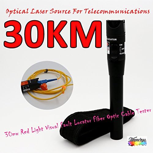 Visual Fault Locator, Winneryu, 30mW Red Light Visual Fault Locator Fiber Optic Cable Tester 30KM Optical Laser Source For Telecommunications Engineering Maintenance Cabling System (30mW)