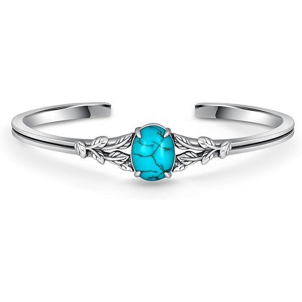 アクセサリー Indian Jewelry Silver Turquoise Bangle Indian Style Silver Plated Turquoise Carved Arabesque