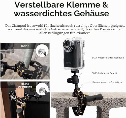 BCC300-C Video-Zeitraffer-Kit – TLC300 Time Lapse Kamer 1080P FHD HDR, IPS-LCD-Bildschirm, IPX4 Schutzgehäuse, Montageklemme – Einfache Bedienung, ideal für Bauprojekte Innen- und Außen